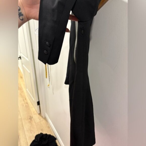 The Kooples Leather Trimmed Tuxedo Dress - Picture 10 of 15